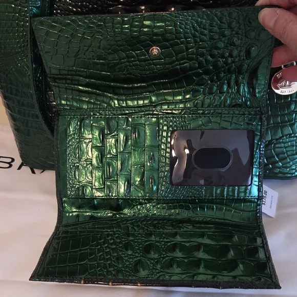 Brahmin Asher Tote and Cordelia Wallet Set in Evergreen Ombre Melbourne. NWT - Picture 14 of 16